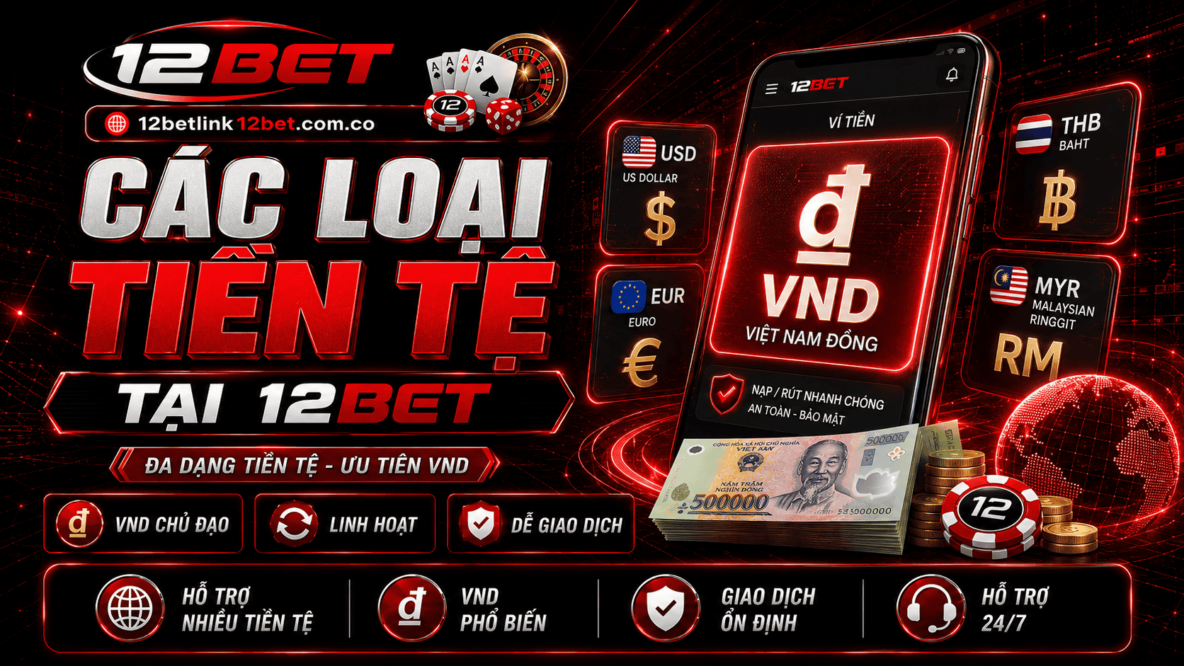 Các loại tiền tệ tại 12BET