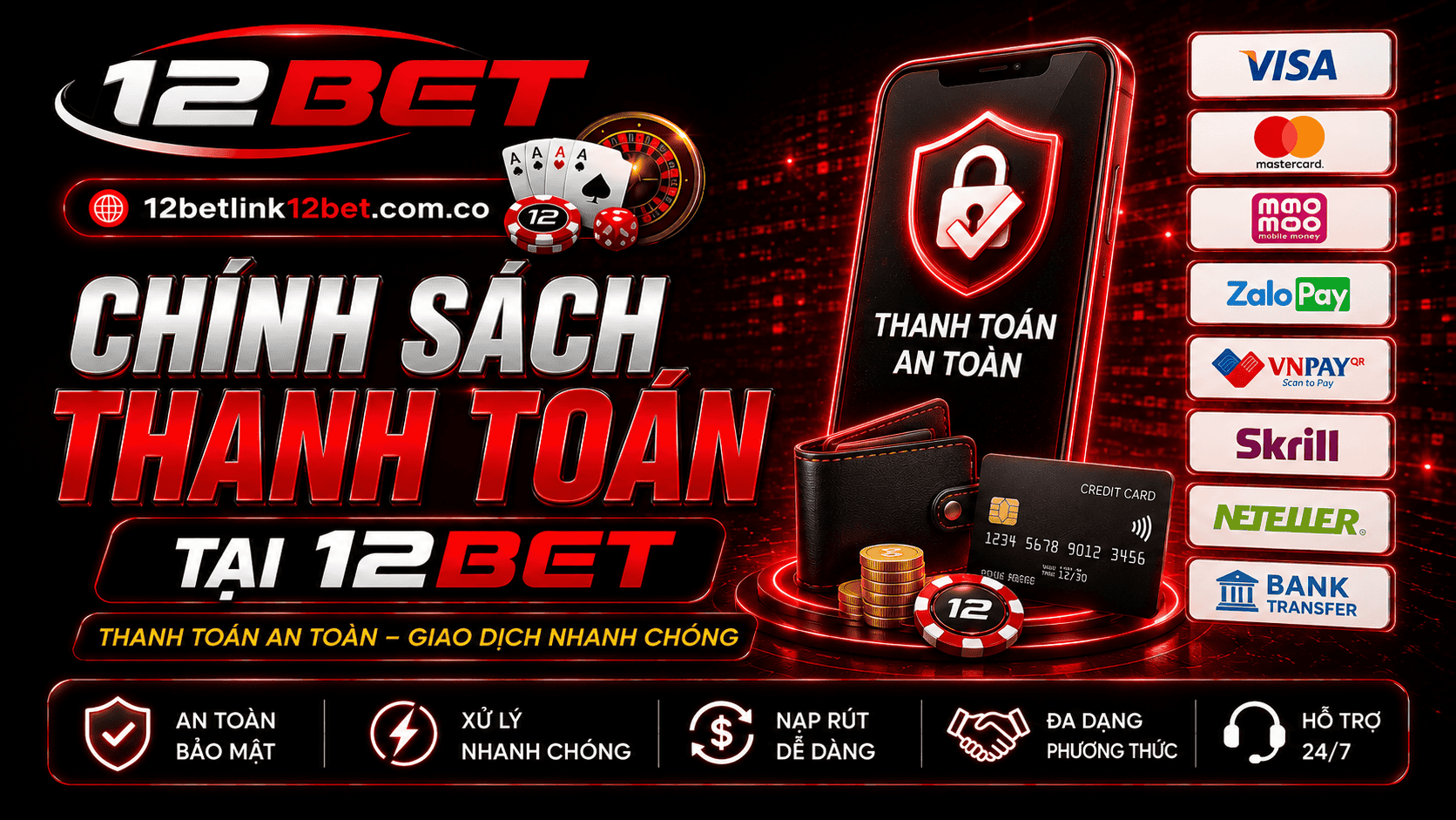 Tổng quan chính sách thanh toán tại 12BET