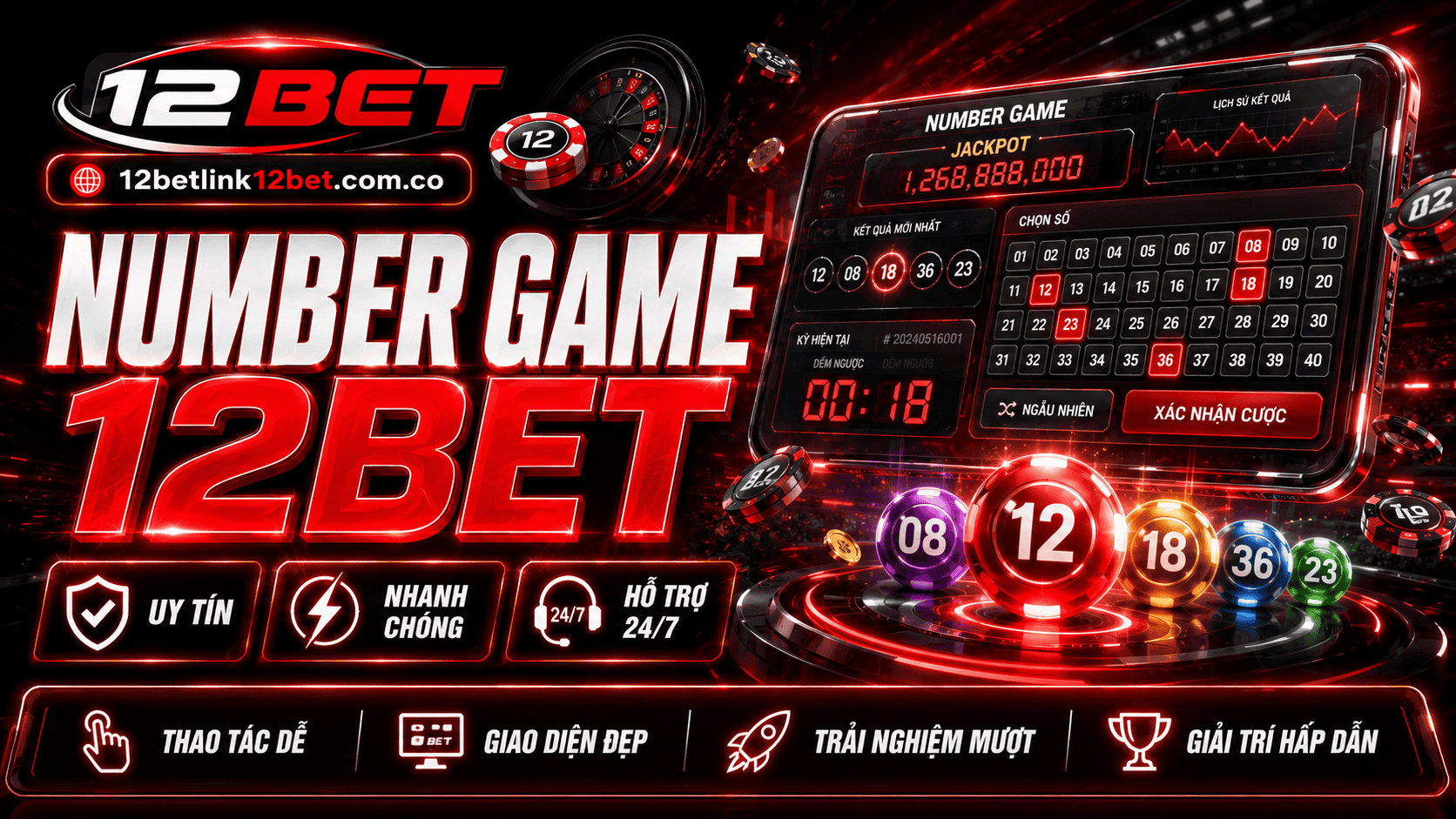 Number Game hấp dẫn tham gia tại nhà cái 12BET