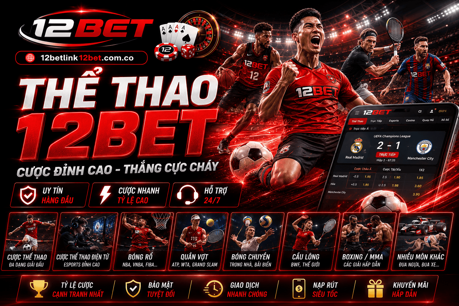 Thể thao 12BET - Không Gian Đỉnh Cao, Kèo Cược Thưởng Khủng The thao 12BET - Khong Gian Dinh Cao, Keo Cuoc Thuong Khung