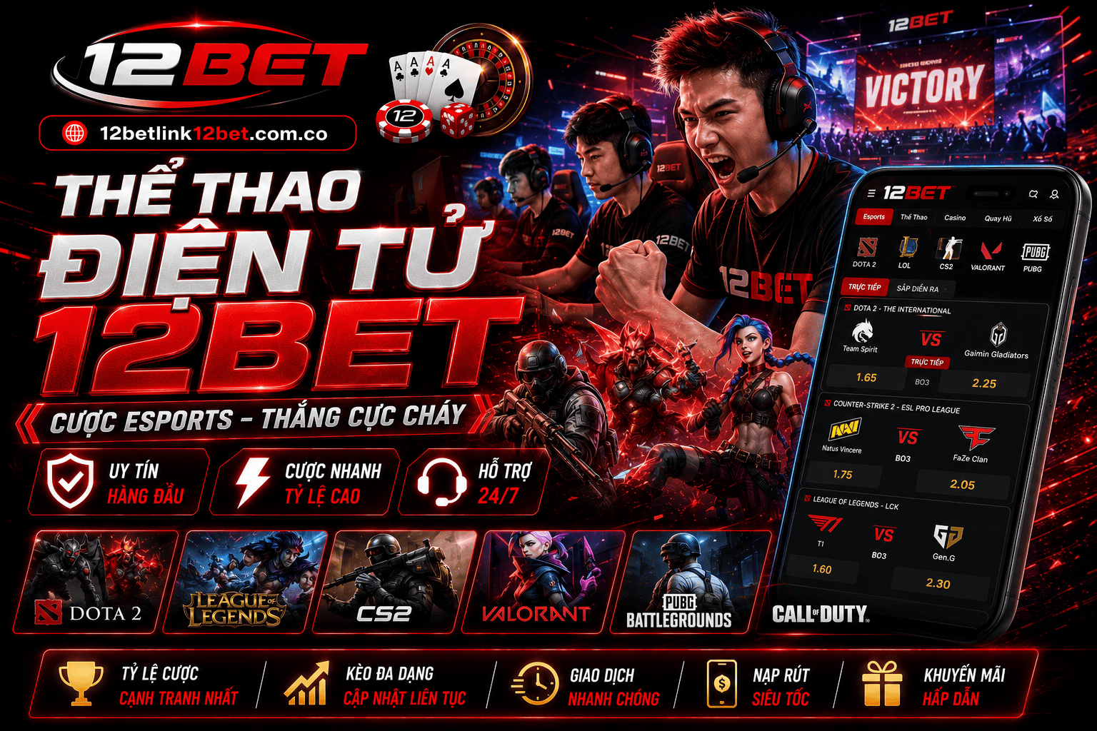 The thao dien tu 12BET - Trai nghiem moi me, san thuong cuc khung