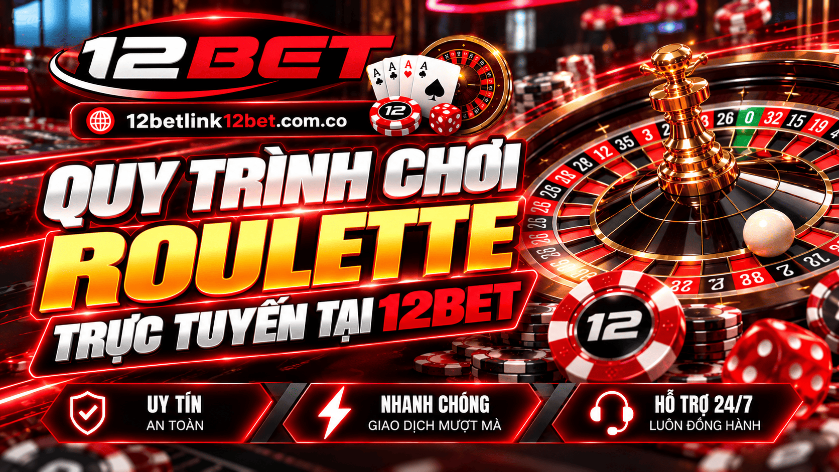Quy trình chơi Roulette trực tuyến tại 12BET Quy trình chơi Roulette trực tuyến tại 12BET