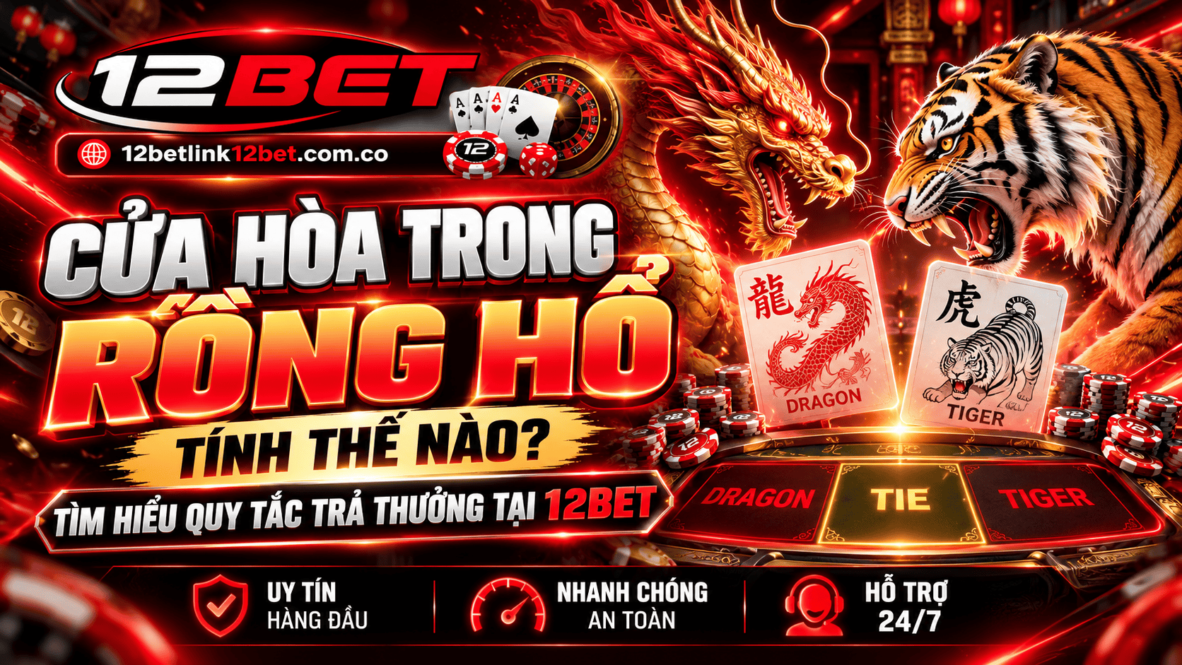 Cửa Hòa trong Rồng Hổ tính thế nào? Tìm hiểu quy tắc trả thưởng tại 12BET