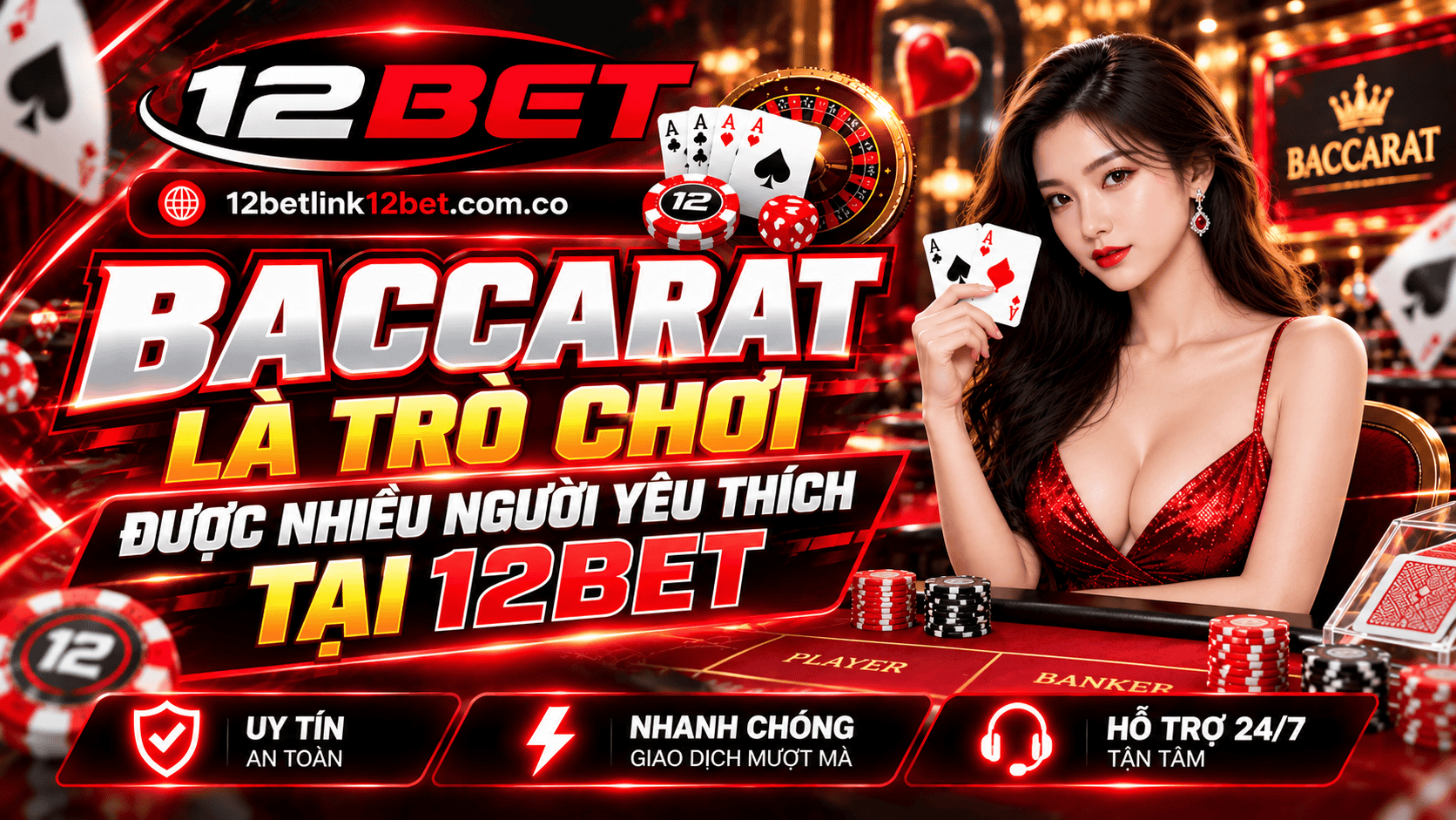 Baccarat là trò chơi được nhiều người yêu thích tại 12BET