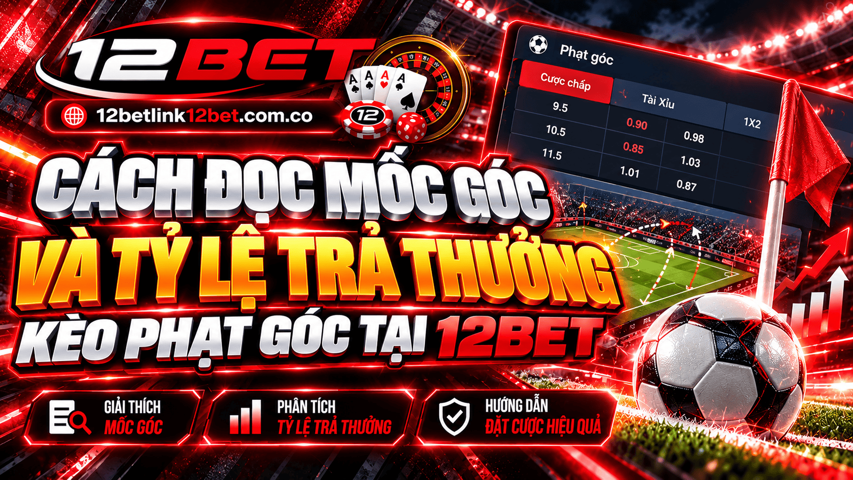 Cách đọc mốc góc và tỷ lệ trả thưởng kèo phạt góc tại 12BET Cách đọc mốc góc và tỷ lệ trả thưởng kèo phạt góc tại 12BET