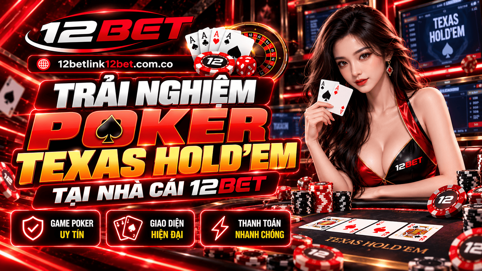 Trải nghiệm Poker Texas Hold’em tại nhà cái 12BET Trải nghiệm Poker Texas Hold’em tại nhà cái 12BET