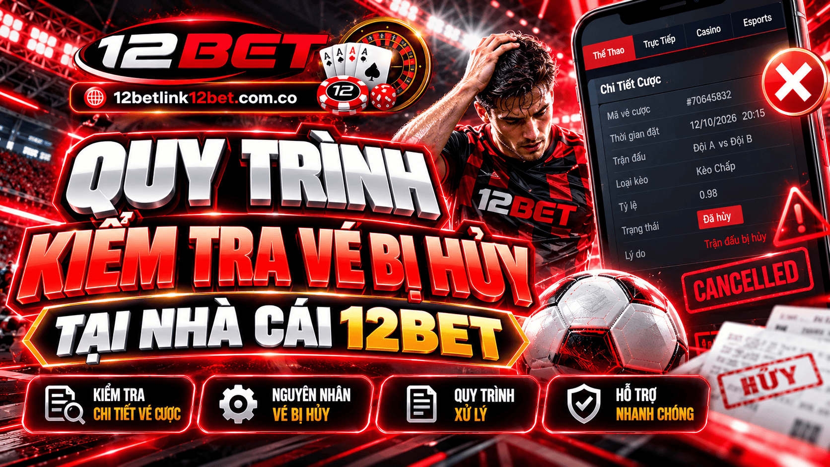 Quy trình kiểm tra vé bị hủy tại nhà cái 12BET Quy trình kiểm tra vé bị hủy tại nhà cái 12BET