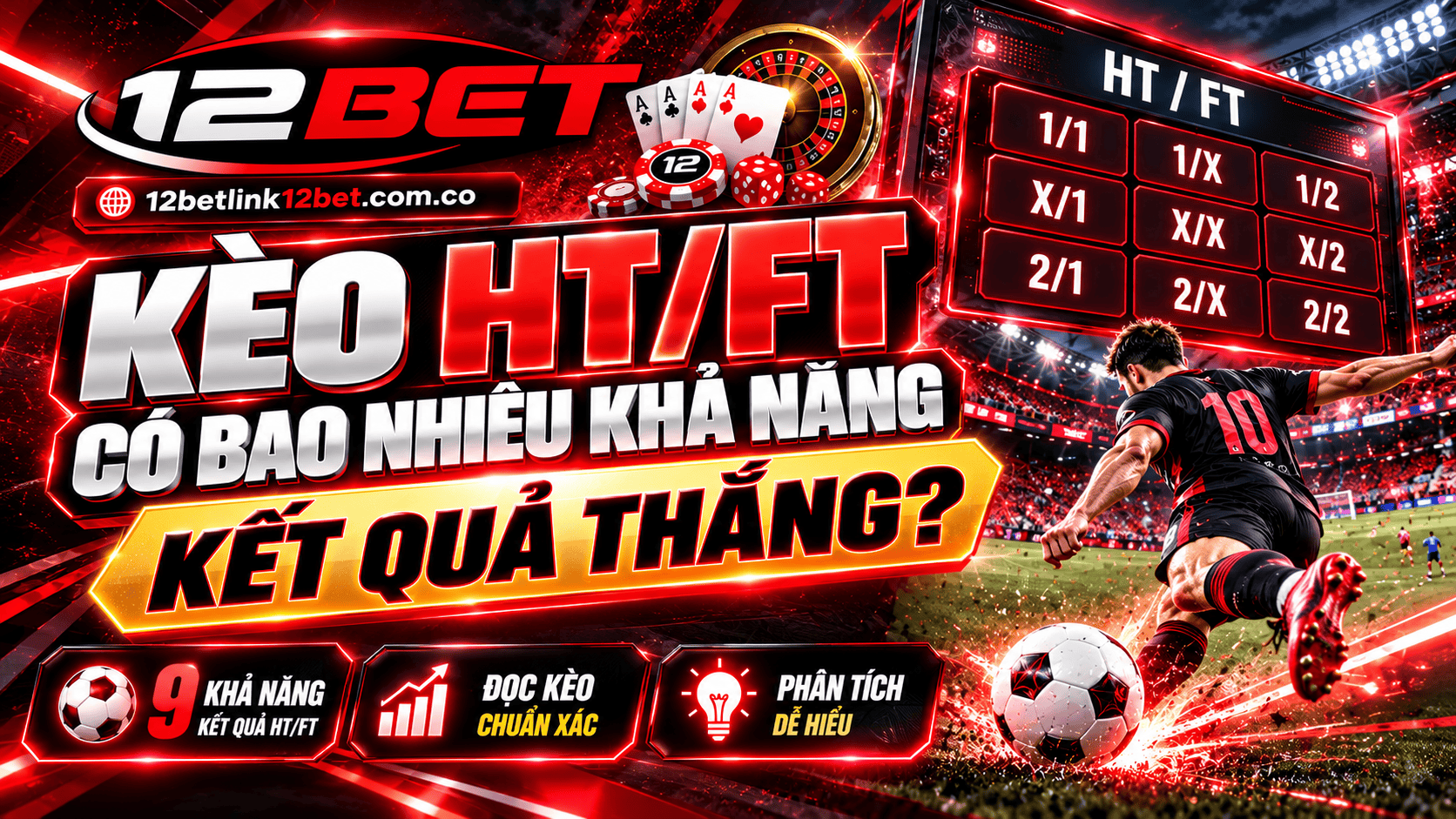 Kèo HT/FT có bao nhiêu khả năng kết quả thắng? Cách hiểu đơn giản cho anh em