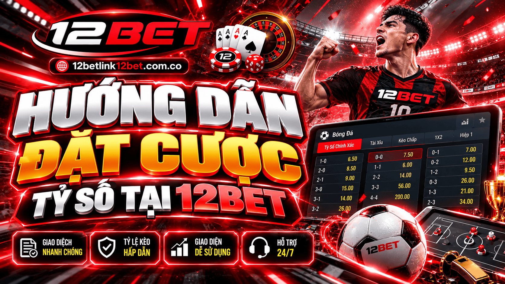 Hướng dẫn đặt cược tỷ số tại 12BET Hướng dẫn đặt cược tỷ số tại 12BET