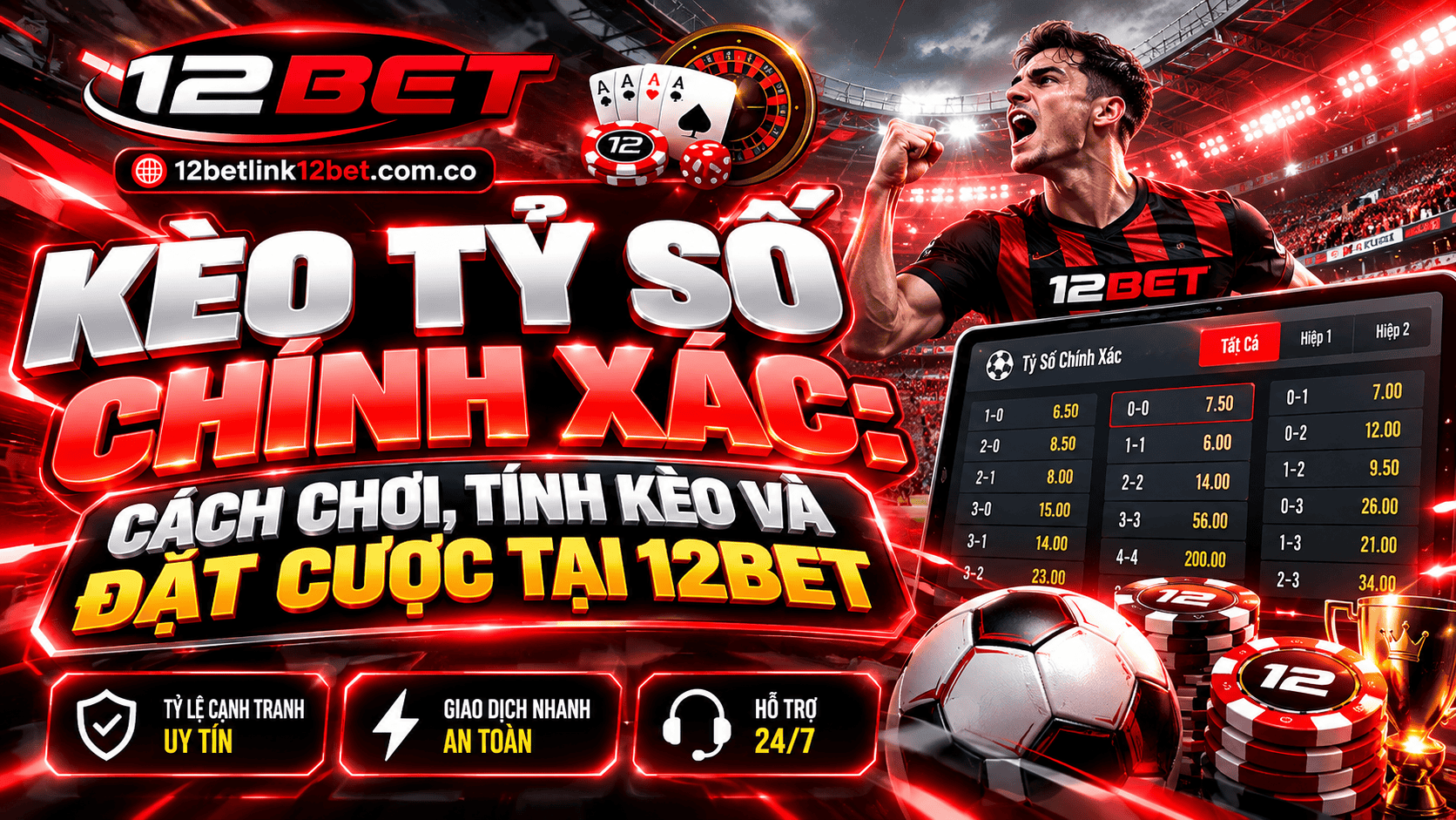 Kèo tỷ số chính xác: Cách chơi, tính kèo và đặt cược tại 12BET Kèo tỷ số chính xác: Cách chơi, tính kèo và đặt cược tại 12BET