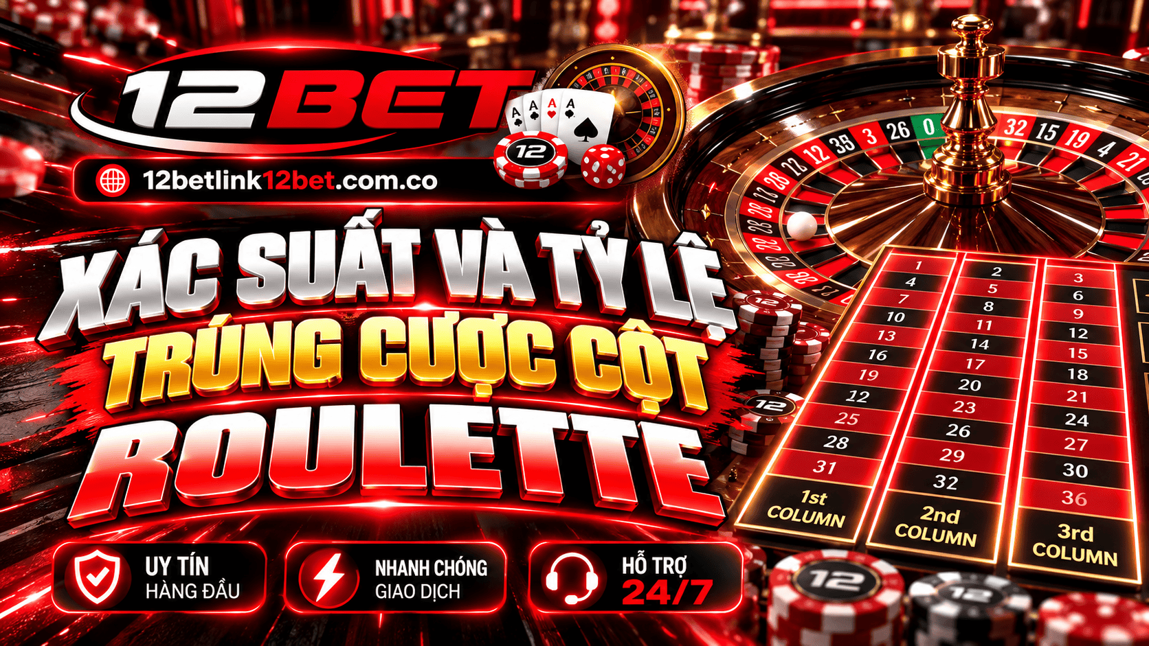 Xác suất và tỷ lệ trúng cược cột Roulette